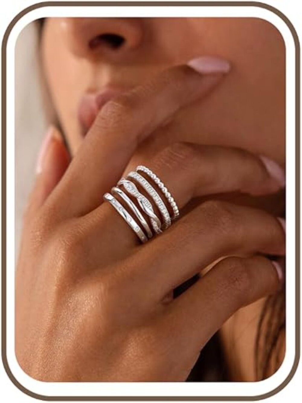 Turandoss Gold Stackable Rings Set for Women - Picture 1 of 7